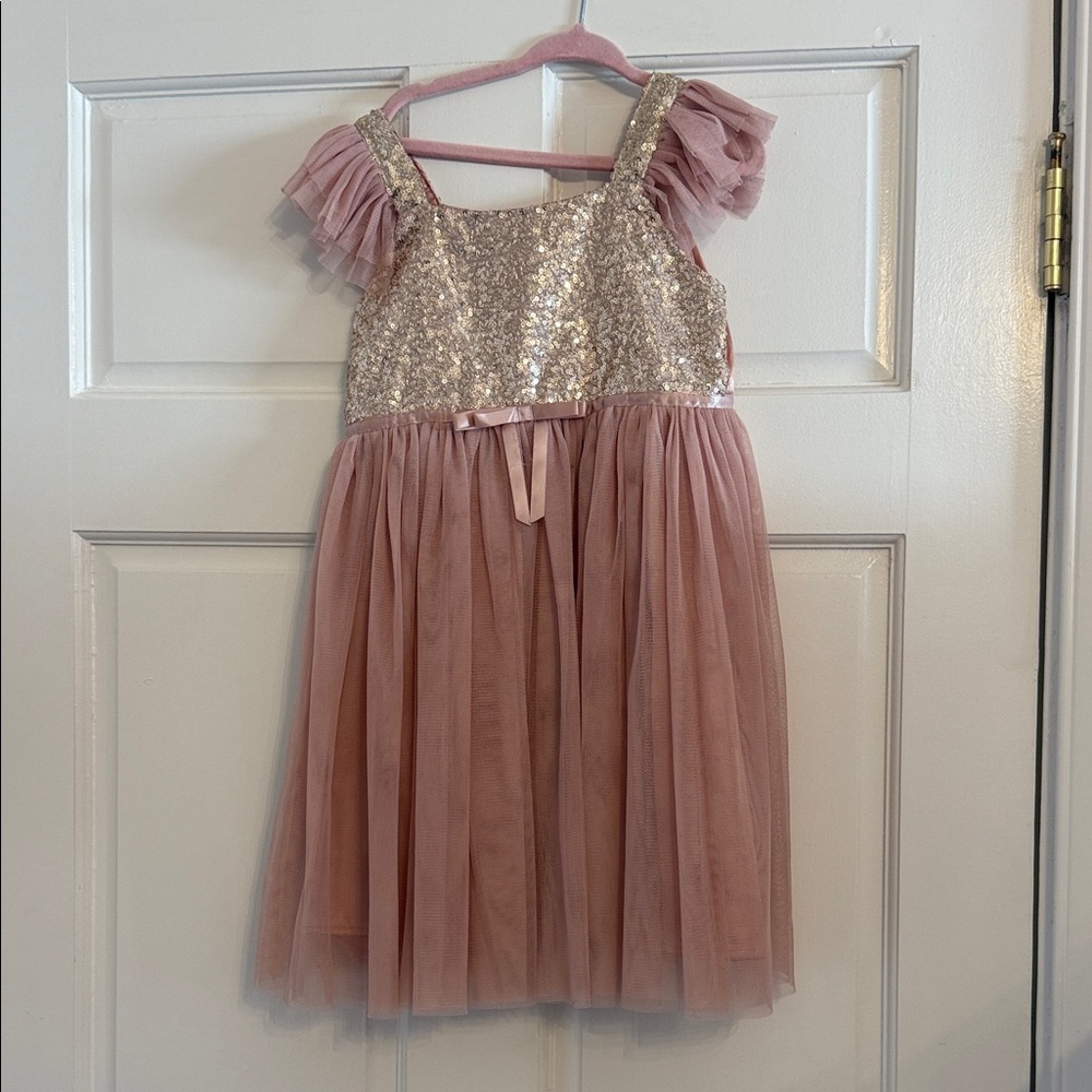 Popatu Gold Sequin Dress girls 5 from Dillards